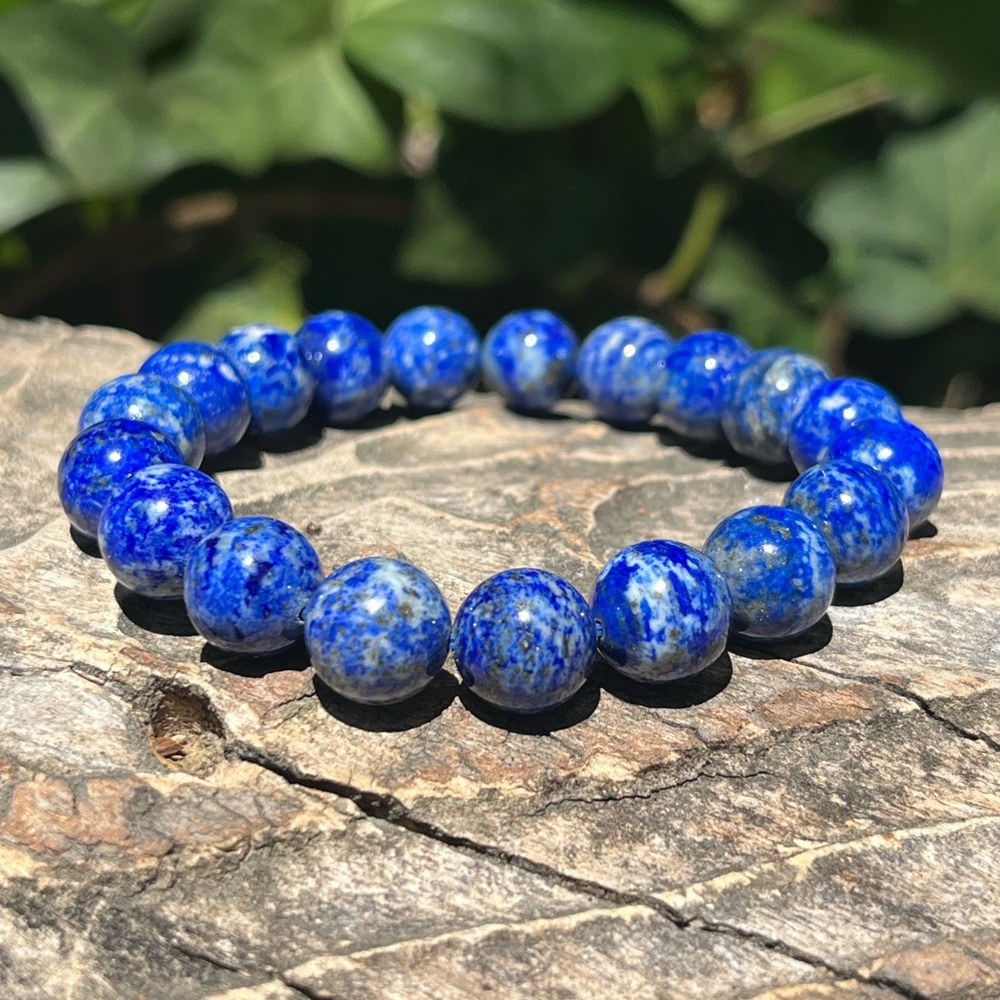 10mm stretchable‎ lapis lazuli bracelet